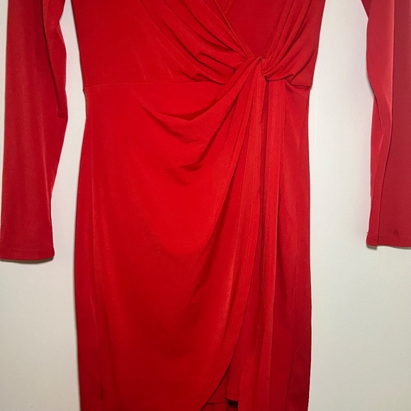 BCBG Classic Long Sleeve Red Dress - Picture 4 of 5